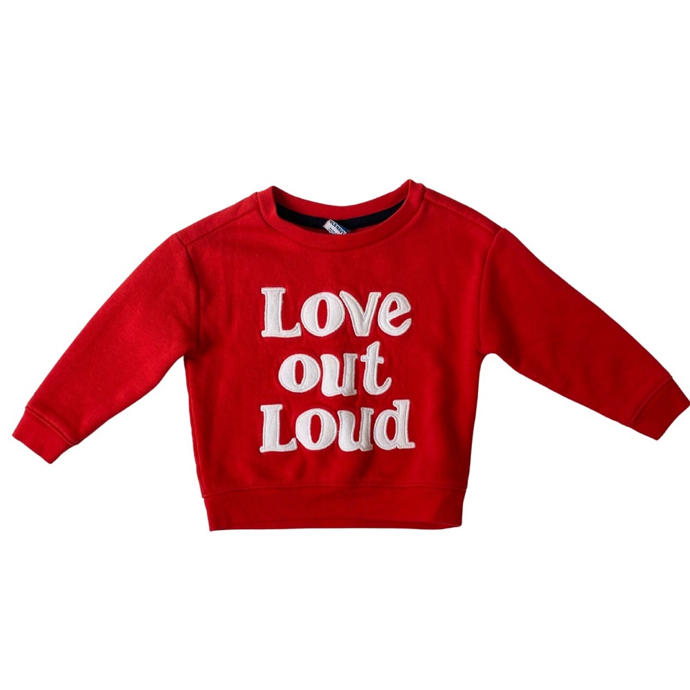 Old Navy "Love Out Loud" Toddler Graphic Sweatshirt – Size 12-18M